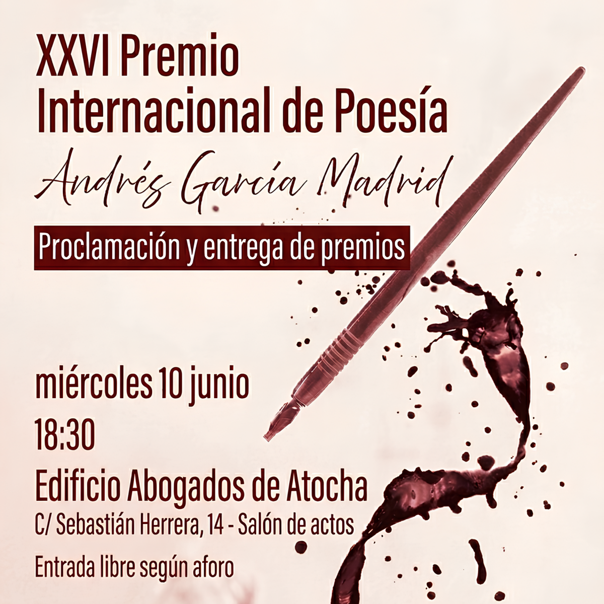 XXVI Concurso Internacional de Poesía ANDRÉS GARCÍA MADRID
