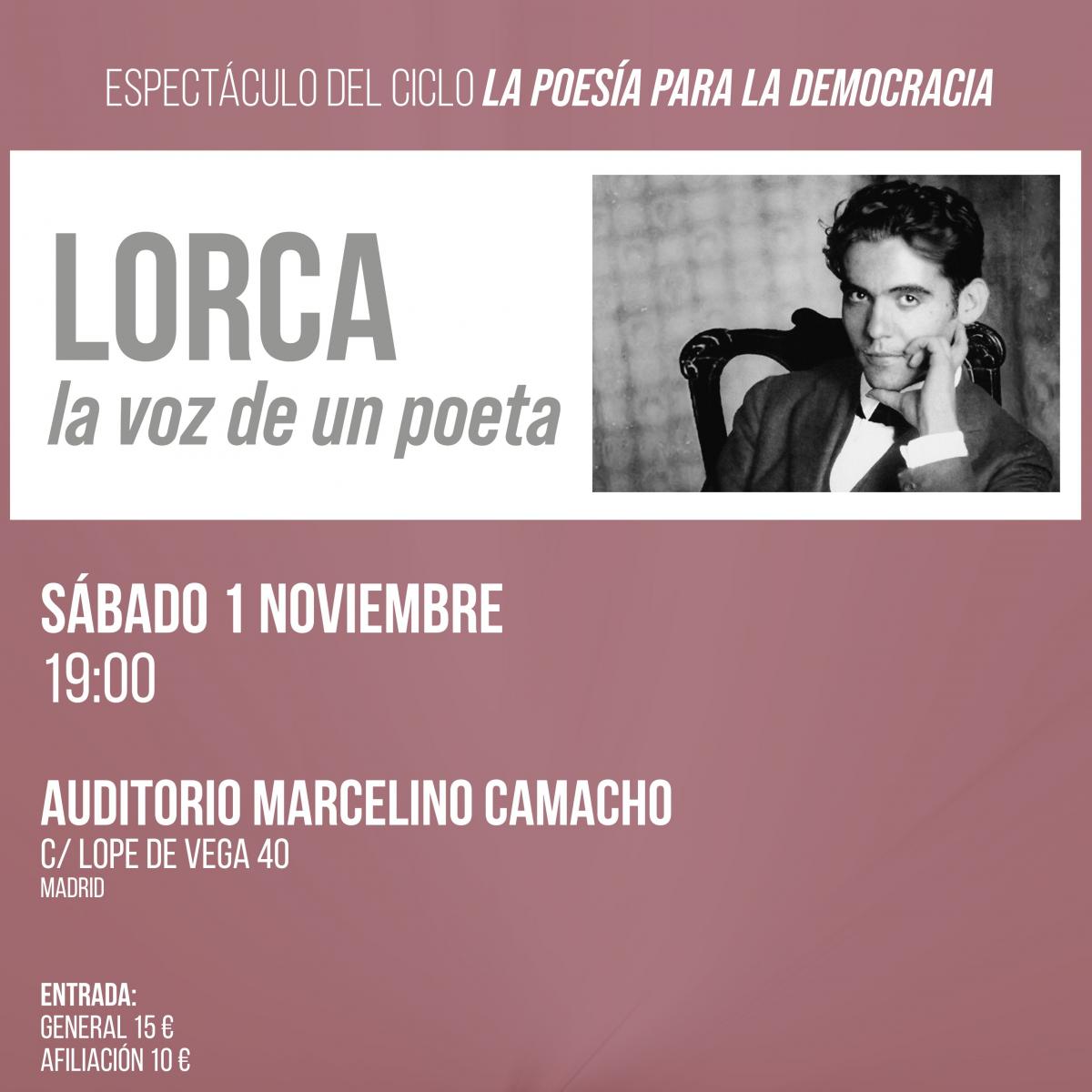 Lorca: la voz de un poeta BANNER MARCELINO
